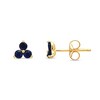 Thumbnail Image 1 of Blue Lab-Created Sapphire Trio Stud Earrings in 14K Gold