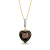 Thumbnail Image 0 of 12.0mm Heart-Shaped Faceted Smoky Quartz and Diamond Accent Linear Drop Pendant in 14K Gold