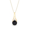 Thumbnail Image 1 of 8.0mm Onyx and Diamond Accent Split Bale Pendant in 14K Gold