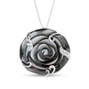 Thumbnail Image 1 of Black Mother-of-Pearl Rose Flower Pendant in Sterling Silver