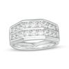 Thumbnail Image 1 of 1-1/2 CT. T.W. Diamond Double Row Wedding Band in 10K White Gold