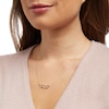 Thumbnail Image 2 of 1/10 CT. T.W. Diamond Triple Heart Link Necklace in 10K Gold