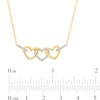 Thumbnail Image 2 of 1/10 CT. T.W. Diamond Triple Heart Link Necklace in 10K Gold