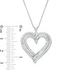 Thumbnail Image 3 of 1 CT. T.W. Diamond Multi-Row Heart Pendant in Sterling Silver