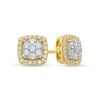 Thumbnail Image 1 of 1/2 CT. T.W. Multi-Diamond Cushion-Shaped Frame Stud Earrings in 10K Gold