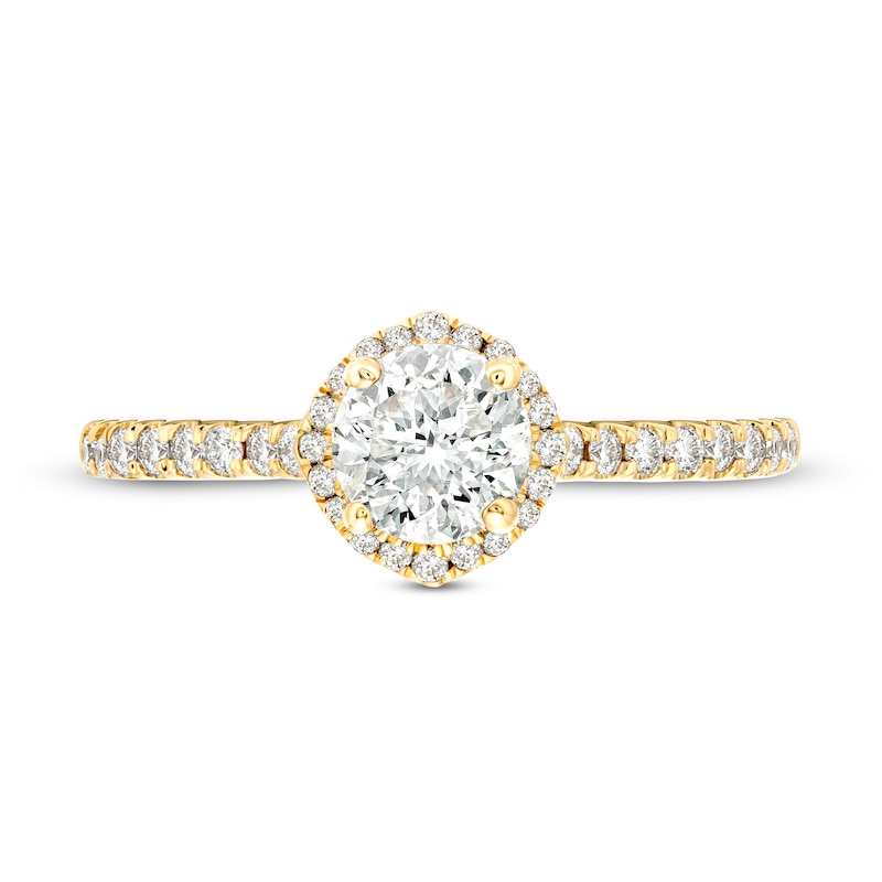 Main Image 4 of Celebration Infinite™ 1 CT. T.W. Certified Diamond Frame Engagement Ring in 14K Gold (I/SI2)
