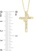 Thumbnail Image 3 of 1/6 CT. T.W. Diamond Ribbon Cross Pendant in 10K Gold