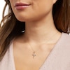 Thumbnail Image 2 of 1/20 CT. T.W. Diamond Infinity Cross Pendant in 10K Gold