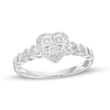 Thumbnail Image 0 of 1/8 CT. T.W. Heart-Shaped Multi-Diamond Frame Promise Ring in Sterling Silver