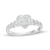 Thumbnail Image 1 of 1/8 CT. T.W. Heart-Shaped Multi-Diamond Frame Promise Ring in Sterling Silver