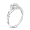Thumbnail Image 2 of 1/8 CT. T.W. Heart-Shaped Multi-Diamond Frame Promise Ring in Sterling Silver