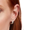 Thumbnail Image 2 of 1/2 CT. T.W. Baguette and Round Diamond Triple Row Hoop Earrings in 10K Gold