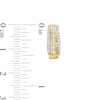 Thumbnail Image 3 of 1/2 CT. T.W. Baguette and Round Diamond Triple Row Hoop Earrings in 10K Gold