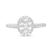 Thumbnail Image 4 of 1-1/2 CT. T.W. Certified Oval Lab-Grown Diamond Frame Engagement Ring in 14K White Gold (F/VS2)