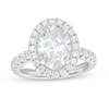 Thumbnail Image 0 of 4 CT. T.W. Certified Oval Lab-Created Diamond Frame Engagement Ring in 14K White Gold (F/VS2)