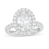 Thumbnail Image 1 of 4 CT. T.W. Certified Oval Lab-Grown Diamond Frame Engagement Ring in 14K White Gold (F/VS2)