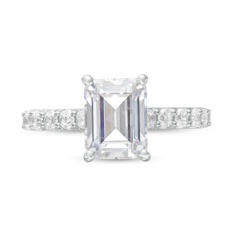 Main Image 4 of 2-1/2 CT. T.W. Certified Emerald-Cut Lab-Grown Diamond Engagement Ring in 14K White Gold (F/VS2)