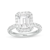 Thumbnail Image 1 of 4 CT. T.W. Certified Emerald-Cut Lab-Grown Diamond Frame Engagement Ring in 14K White Gold (F/VS2)