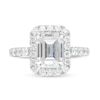 Thumbnail Image 4 of 4 CT. T.W. Certified Emerald-Cut Lab-Grown Diamond Frame Engagement Ring in 14K White Gold (F/VS2)