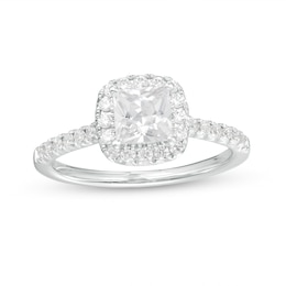 1-1/3 CT. T.W. Certified Princess-Cut Lab-Grown Diamond Frame Engagement Ring in 14K White Gold (F/VS2)