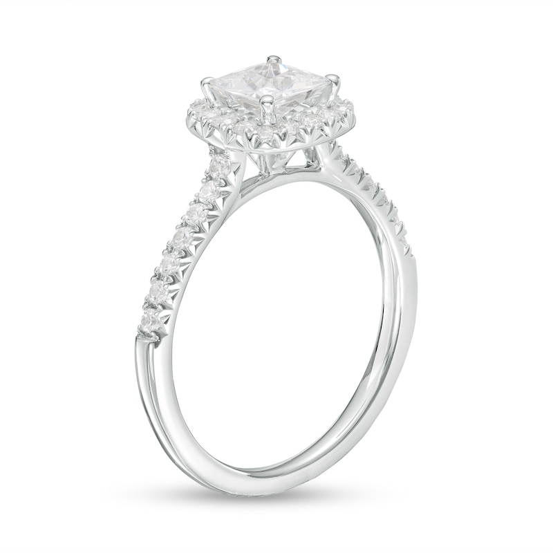 Main Image 2 of 1-1/3 CT. T.W. Certified Princess-Cut Lab-Grown Diamond Frame Engagement Ring in 14K White Gold (F/VS2)