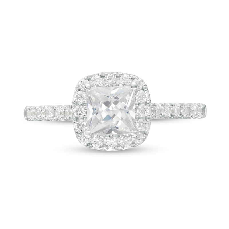 Main Image 3 of 1-1/3 CT. T.W. Certified Princess-Cut Lab-Grown Diamond Frame Engagement Ring in 14K White Gold (F/VS2)