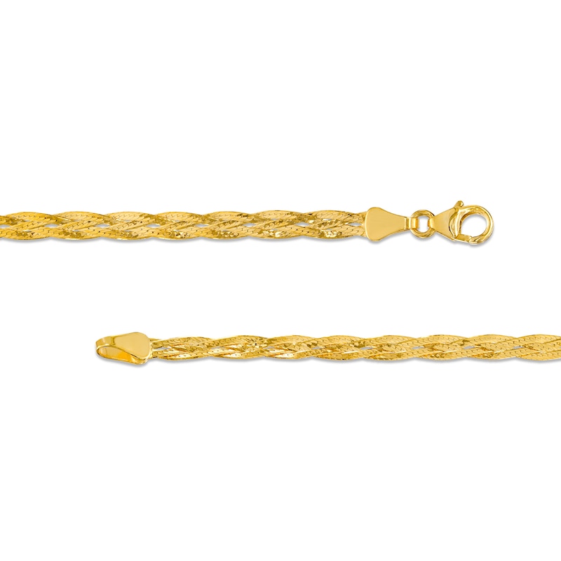 Main Image 3 of Diamond-Cut Braided Herringbone Necklace in 10K Gold