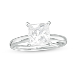 2 CT. Certified Princess-Cut Lab-Grown Diamond Solitaire Engagement Ring in 14K White Gold (F/VS2)