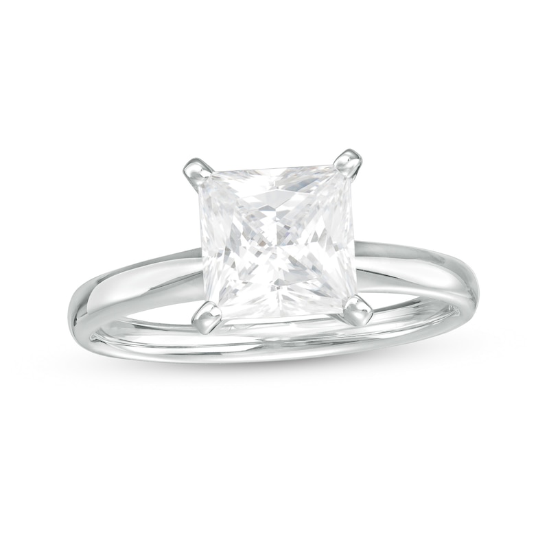 Main Image 1 of 2 CT. Certified Princess-Cut Lab-Grown Diamond Solitaire Engagement Ring in 14K White Gold (F/VS2)