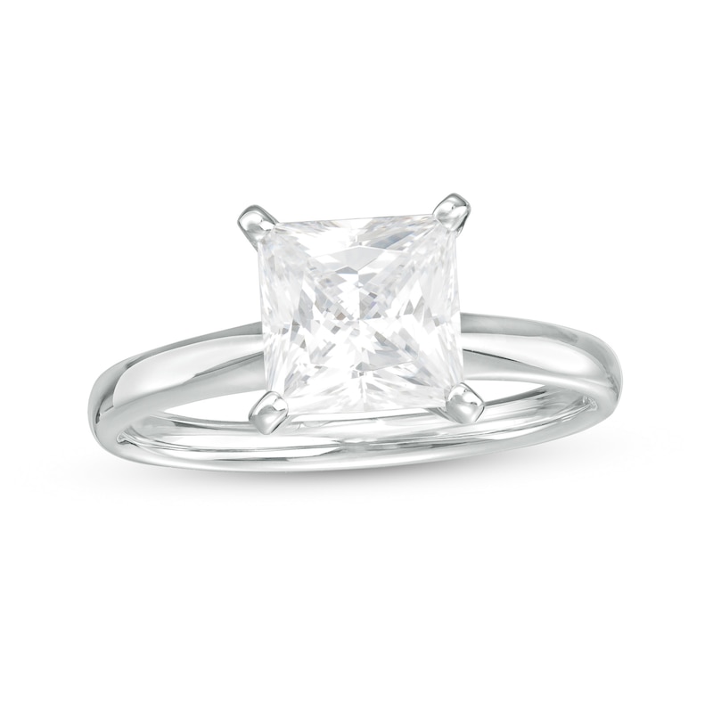 2 CT. Certified Princess-Cut Lab-Created Diamond Solitaire Engagement Ring in 14K White Gold (F/VS2)