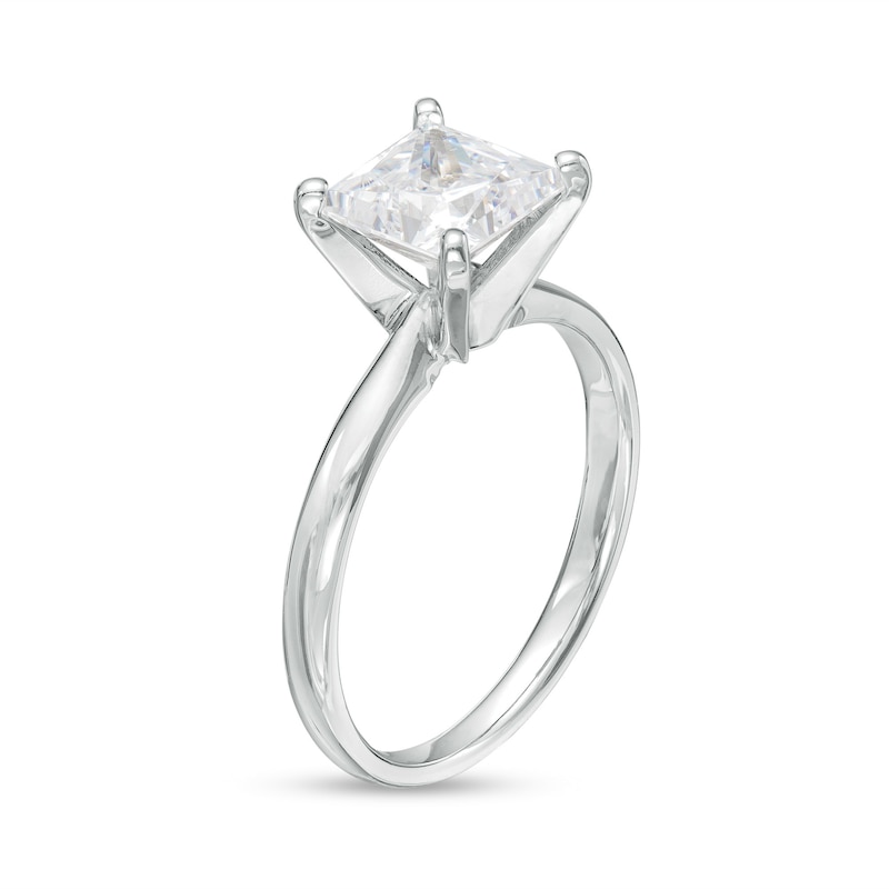 Main Image 3 of 2 CT. Certified Princess-Cut Lab-Grown Diamond Solitaire Engagement Ring in 14K White Gold (F/VS2)