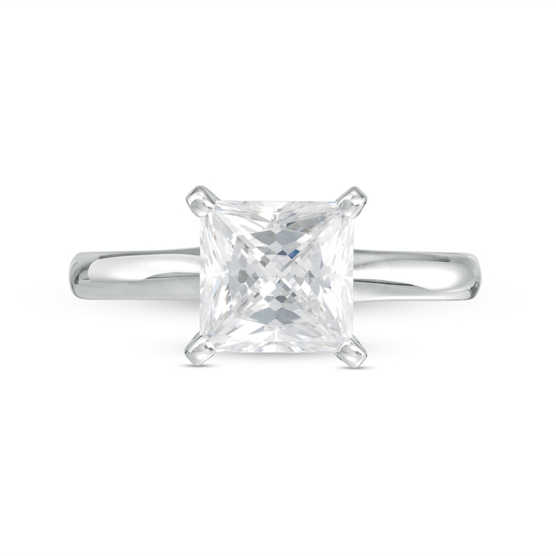 Main Image 4 of 2 CT. Certified Princess-Cut Lab-Grown Diamond Solitaire Engagement Ring in 14K White Gold (F/VS2)