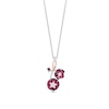 Thumbnail Image 0 of Enchanted Disney Mulan Rhodolite Garnet and 1/6 CT. T.W. Diamond Pendant in Sterling Silver and 10K Rose Gold Plate