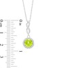 Thumbnail Image 3 of Peridot and White Lab-Created Sapphire Frame Loose Infinity Pendant, Bracelet and Stud Earrings Set in Sterling Silver