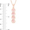 Thumbnail Image 3 of 4.0mm Morganite and White Lab-Created Sapphire Stacked Quartet Pendant in Sterling Silver with 10K Rose Gold Plate