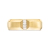 Thumbnail Image 4 of Vera Wang Love Collection Men's 1/10 CT. T.W. Baguette Diamond Five Stone Linear Groove Wedding Band in 14K Gold (I/SI2)