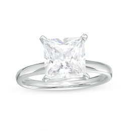3 CT. Certified Princess-Cut Lab-Grown Diamond Solitaire Engagement Ring in 14K White Gold (F/VS2)