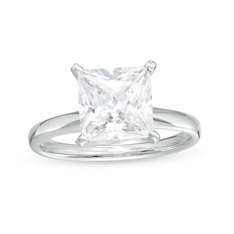 3Ct Round Lab-Created Diamond Solitaire Engagement Ring 14K White