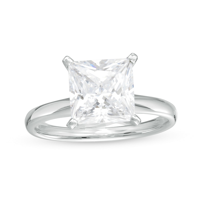 3 CT. Certified Princess-Cut Lab-Created Diamond Solitaire Engagement Ring in 14K White Gold (F/VS2)