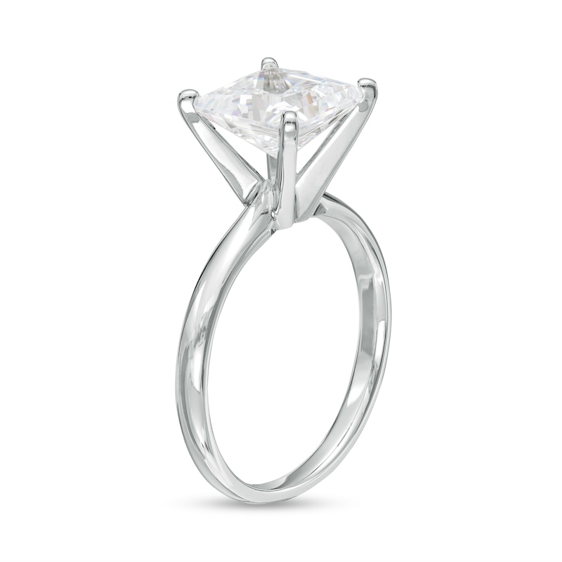 3 CT. Certified Princess-Cut Lab-Created Diamond Solitaire Engagement Ring in 14K White Gold (F/VS2)