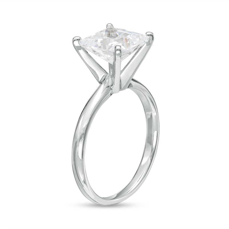 Main Image 3 of 3 CT. Certified Princess-Cut Lab-Grown Diamond Solitaire Engagement Ring in 14K White Gold (F/VS2)