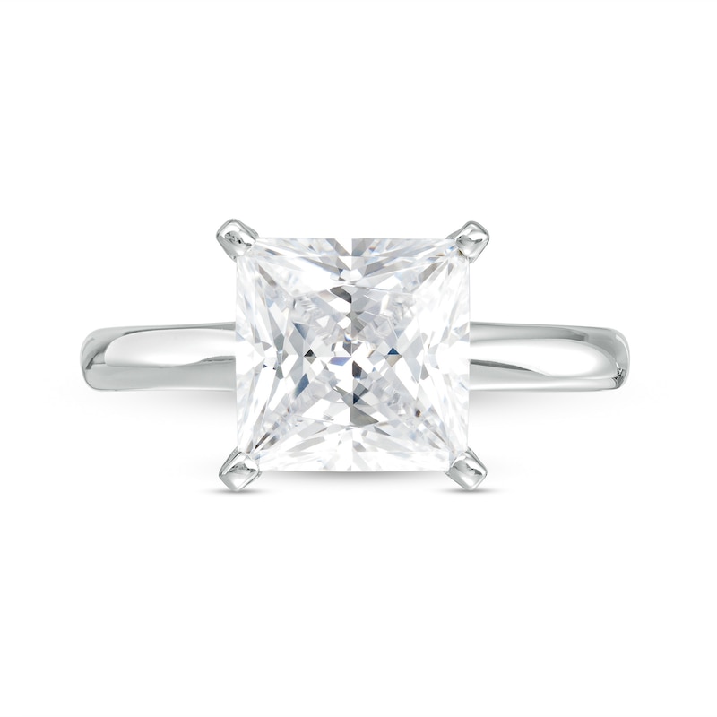 Main Image 4 of 3 CT. Certified Princess-Cut Lab-Grown Diamond Solitaire Engagement Ring in 14K White Gold (F/VS2)