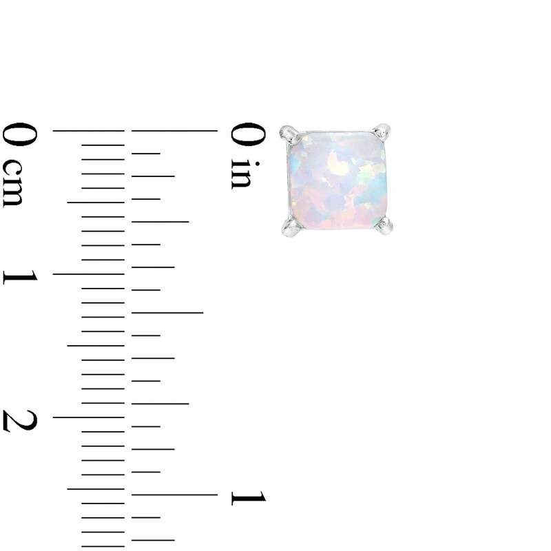 Main Image 5 of Multi-Shaped Lab-Created Opal Stud Earrings Set in Sterling Silver