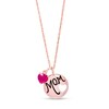 Thumbnail Image 1 of 6.0mm Heart-Shaped Lab-Created Ruby and &quot;Mom&quot; Tag Pendant in Sterling Silver with 14K Rose Gold Plate
