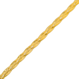 Diamond-Cut Braided Herringbone Bracelet in 10K Gold - 7.25&quot;