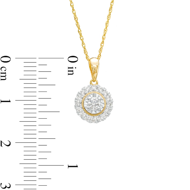 Main Image 2 of 1/3 CT. T.W. Diamond Frame Pendant in 10K Gold