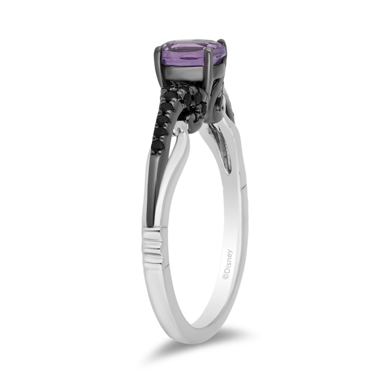 Main Image 2 of Enchanted Disney Villains Ursula Oval Amethyst and 1/4 CT. T.W. Diamond Ring in Sterling Silver