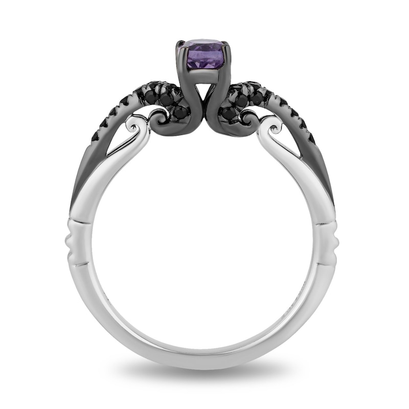 Main Image 3 of Enchanted Disney Villains Ursula Oval Amethyst and 1/4 CT. T.W. Diamond Ring in Sterling Silver