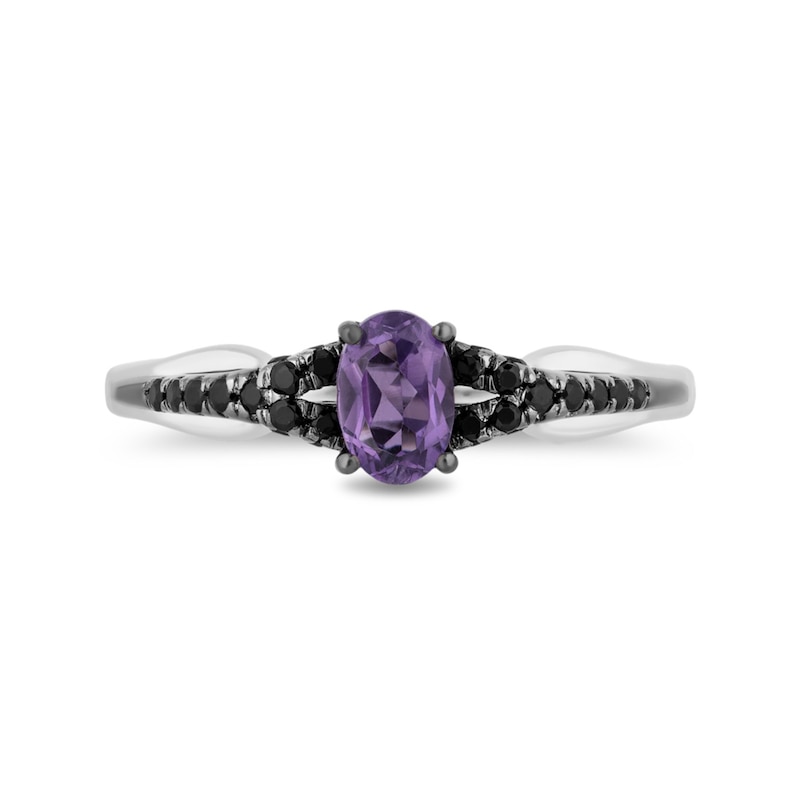 Enchanted Disney Villains Ursula Oval Amethyst and 1/4 CT. T.W. Diamond Ring in Sterling Silver