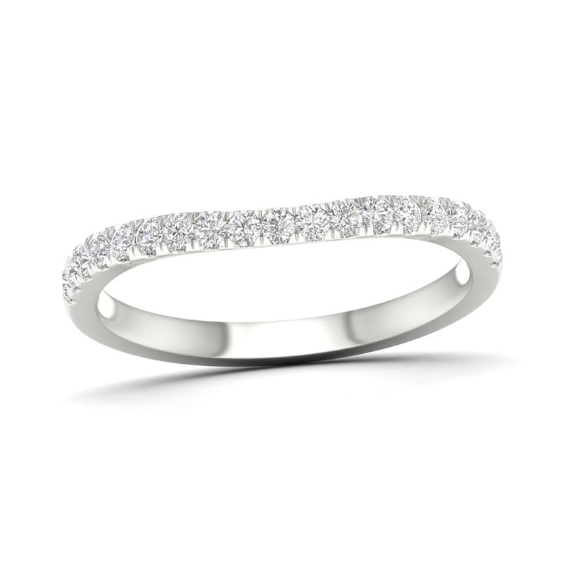 Main Image 1 of Trouvaille Collection 1/4 CT. T.W. DeBeers®-Graded Diamond Contour Anniversary Band in Platinum (F/I1)